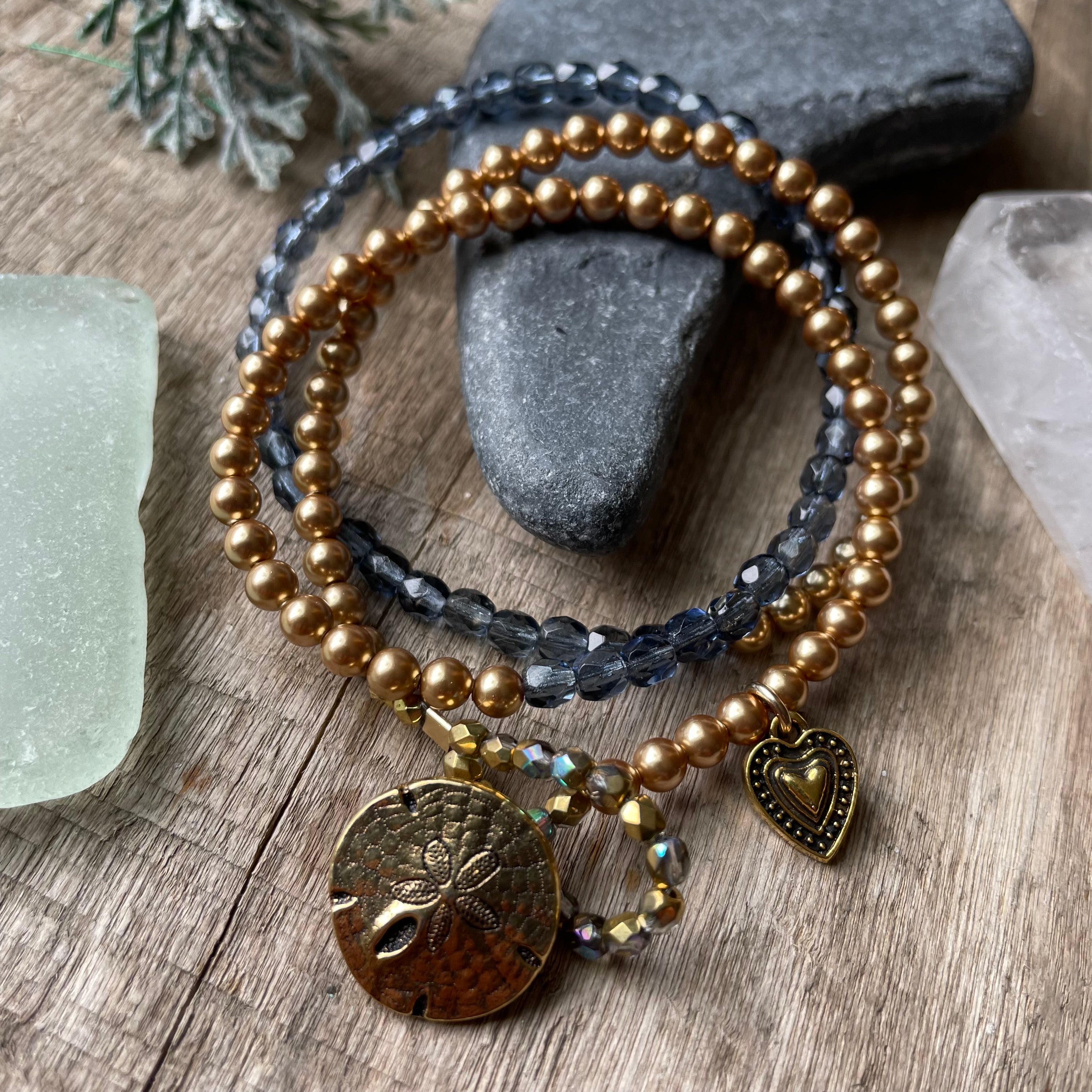 Angel Bracelet - blue and gold
