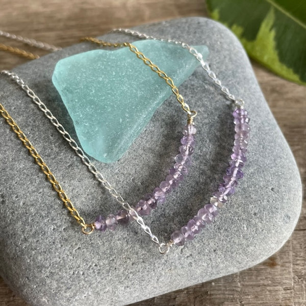 Amethyst Beaded Bar - February