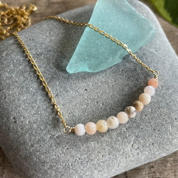 Pink Opal Beaded Bar  - October