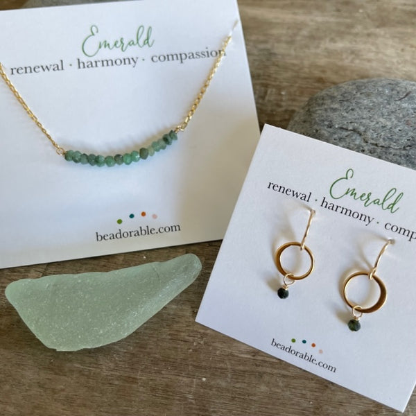 Emerald Beaded Bar  - May