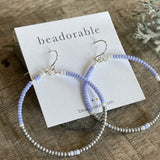 Seed Bead Hoop Earrings - Silver