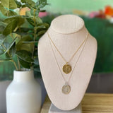 Chain Necklace - Brushed Disc Pendant