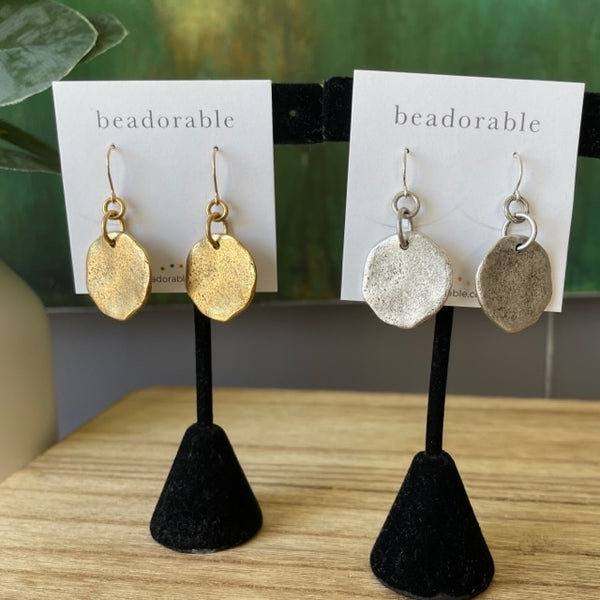 Brushed Disc Earrings