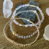 Clear and Rose Quartz Stack