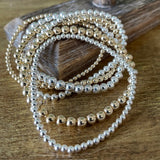 Gold and Silver Beaded Bracelets