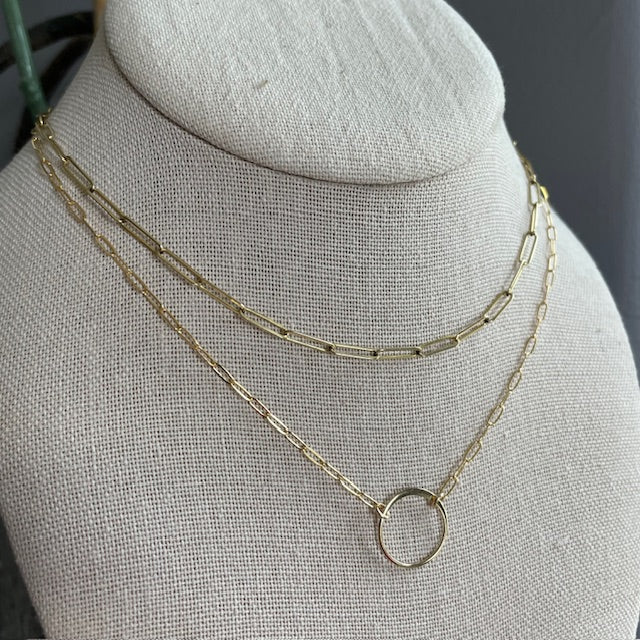 Chain Necklace - Mini-Paperclip w/Circle