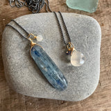 Chain Necklace - Moonstone and Kyanite