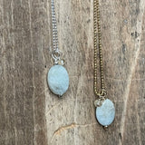 Aquamarine on a Shimmering Chain