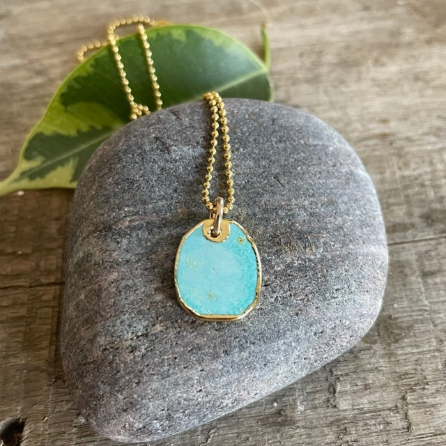 Chain Necklace - Turquoise Pendant