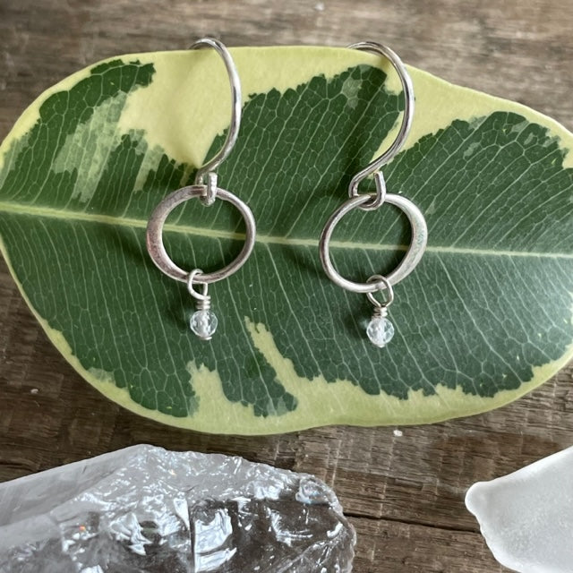 Clear Quartz Earrings - April