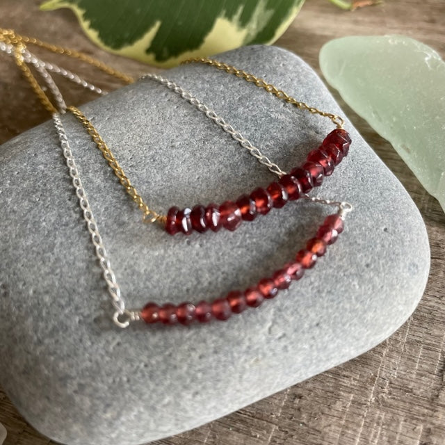 Garnet Beaded Bar  - January