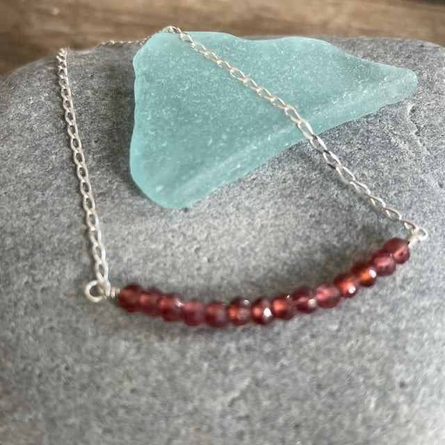 Garnet Beaded Bar  - January